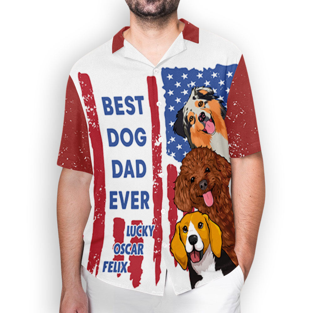Personalized American Best Dog Dad Hawaiian Shirt - Ideal Gift for Pet Lovers