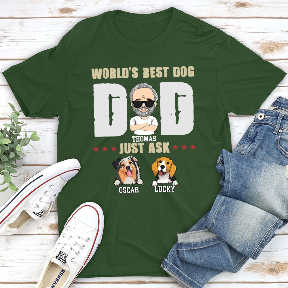 Customizable World's Best Dog Dad Unisex T-shirt - Ideal Gift for Pet Lovers