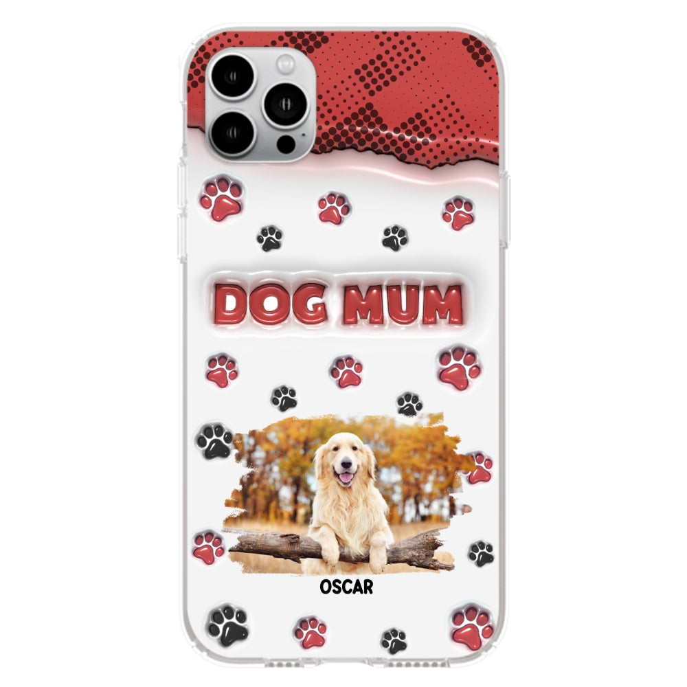 Customizable 3D Inflated Effect Personalized Dog Mom Photo Phone Case - Version 2