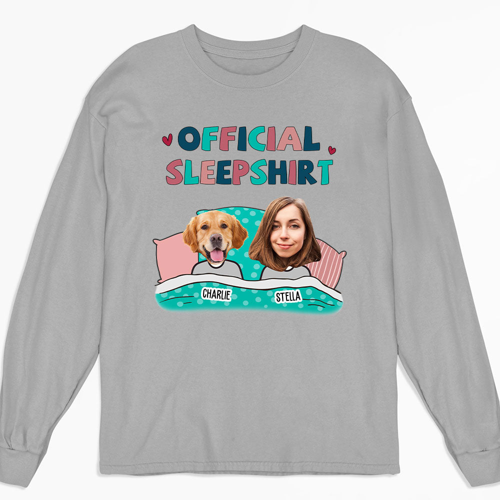 Personalized Custom Long Sleeve Sleepshirt with Pet Photos