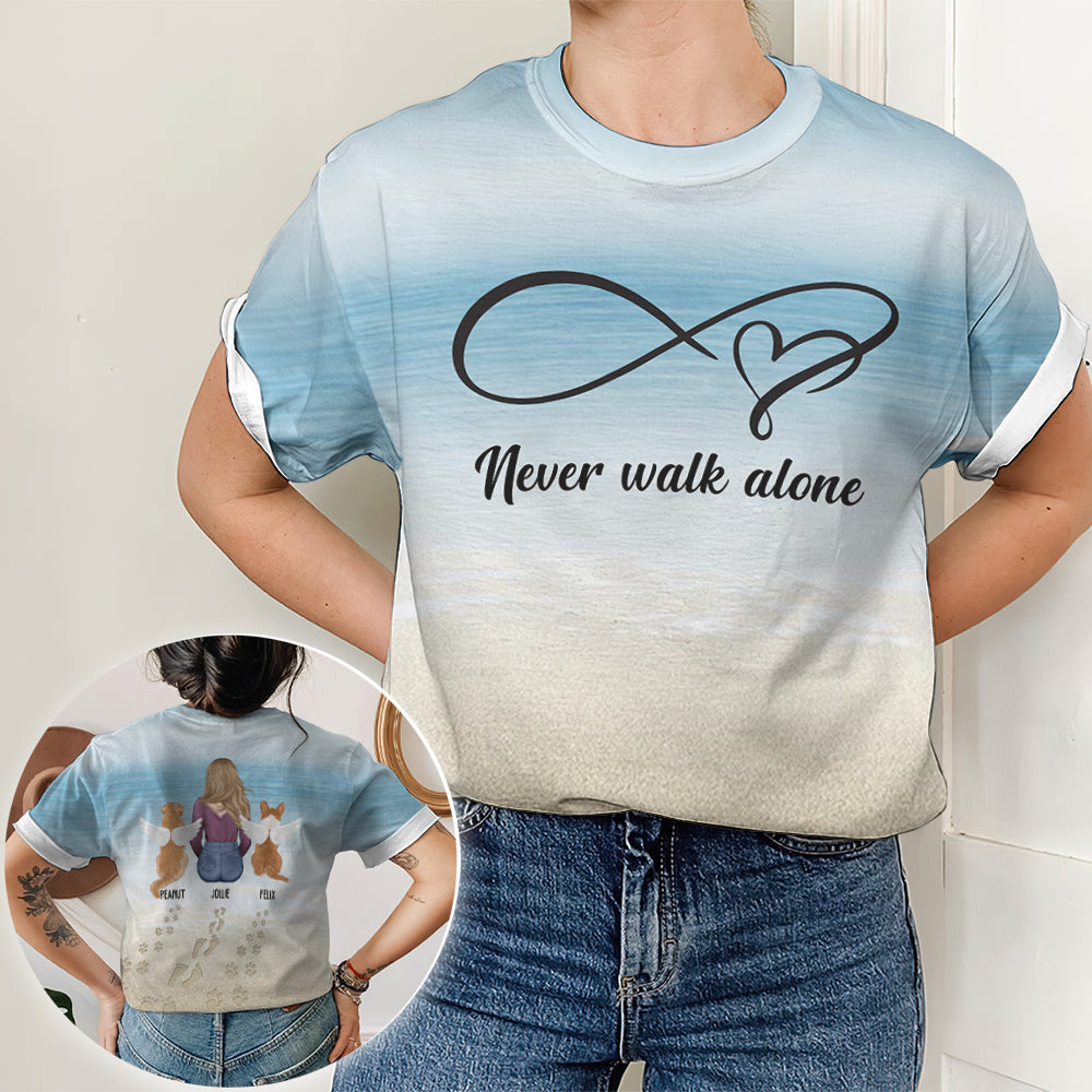 Never Walk Alone - Customizable All-Over Print Comfort T-Shirt