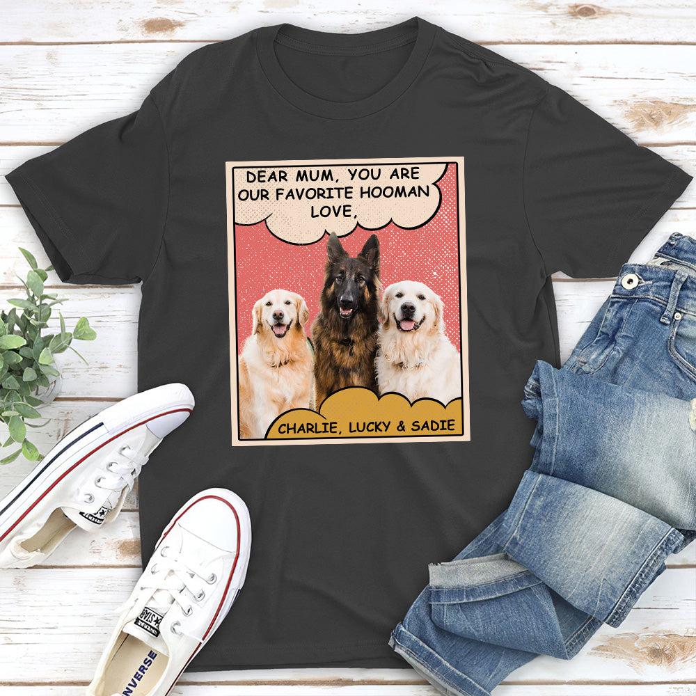 Personalized Custom Unisex T-shirt: My Favorite Hooman Photo - Ideal Gift for Pet Lovers