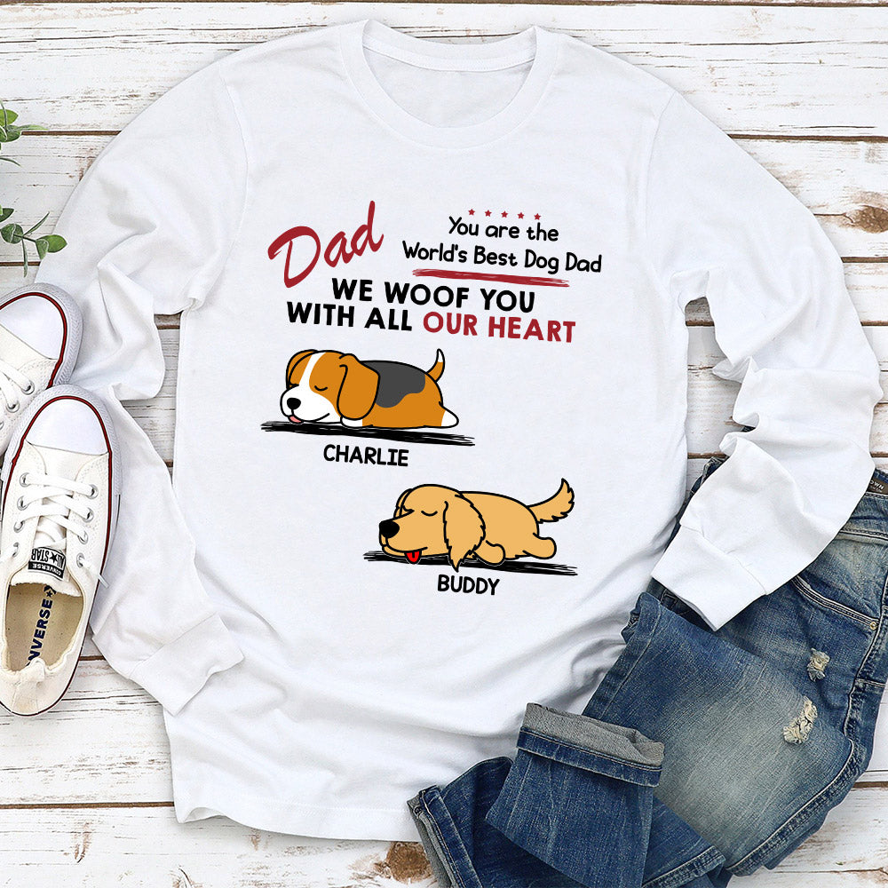 Woof All Heart - Customizable Personalized Long Sleeve Pet Lover T-shirt