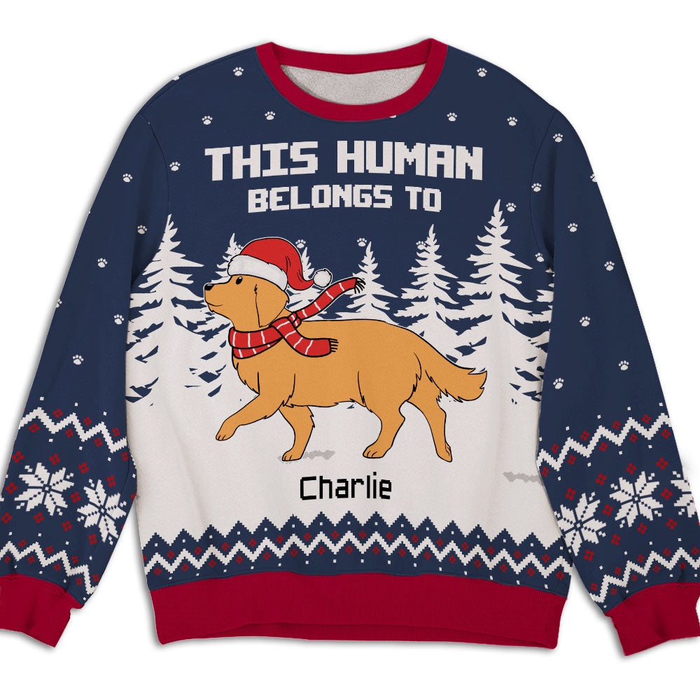 Personalized All-Over-Print Human Belongs Sweatshirt - Ideal Gift for Pet Lovers
