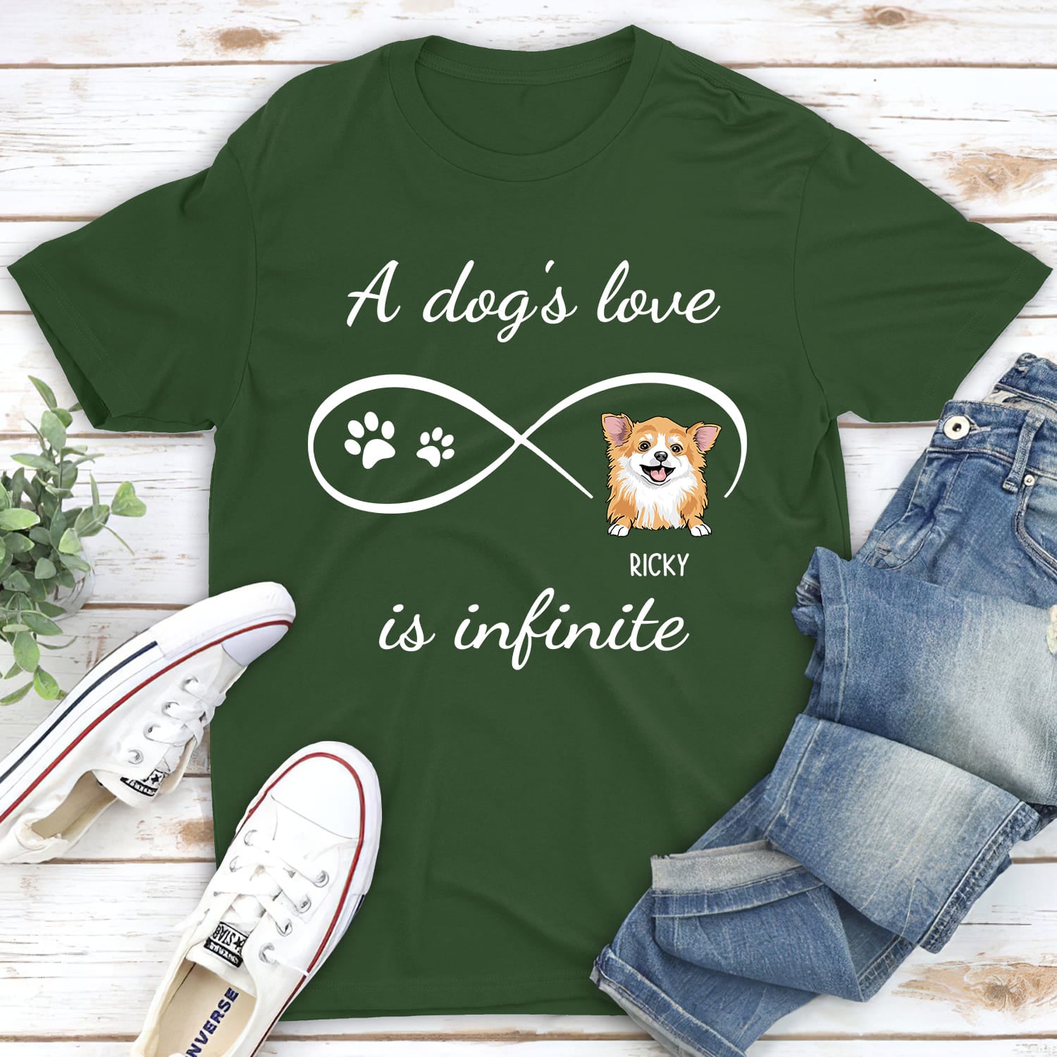Dog's Infinite Love 2 - Customizable Unisex Personalized T - shirt for Pet Lovers