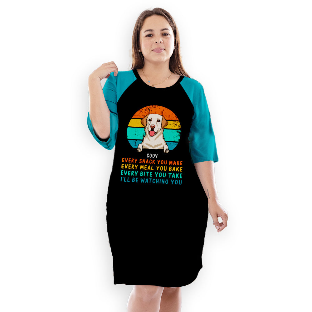 Personalized 3/4 Sleeve Dog Mom Dress - Stand Out Everywhere