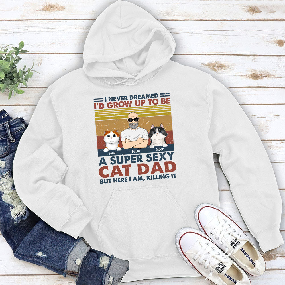 Customizable Sexy Cat Dad Mom Personalized Hoodie - Ideal Gift for Pet Lovers