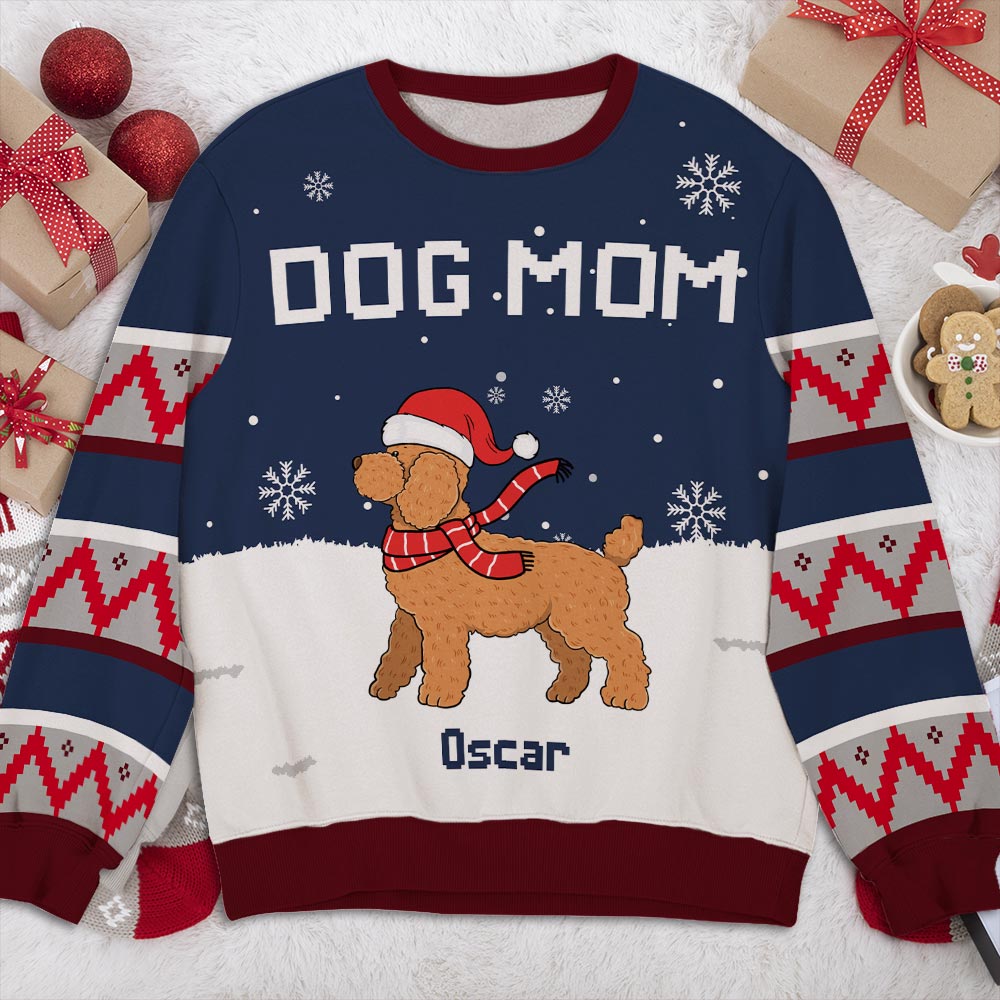 Personalized Dog Dad Snow Flake All-Over-Print Sweatshirt - Ideal Gift for Pet Lovers