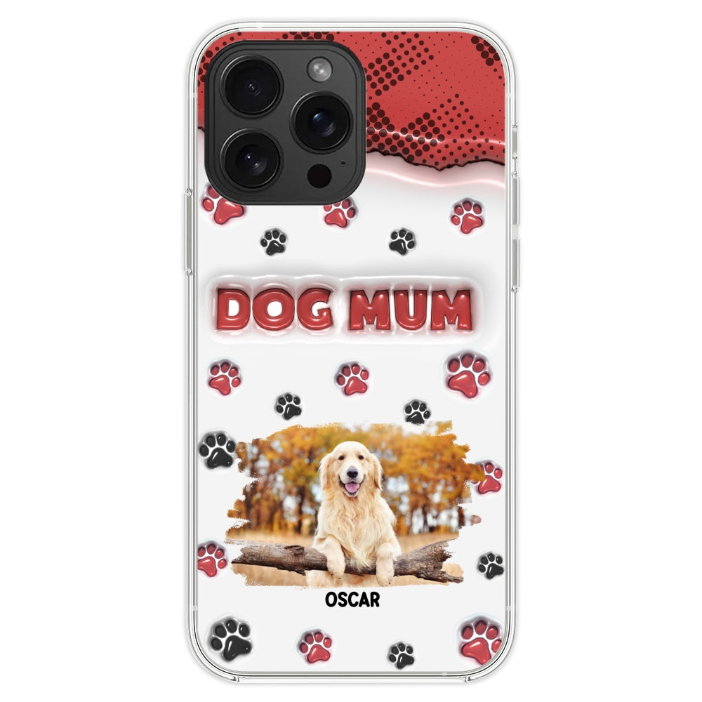 Customizable 3D Inflated Effect Personalized Dog Mom Photo Phone Case - Version 2