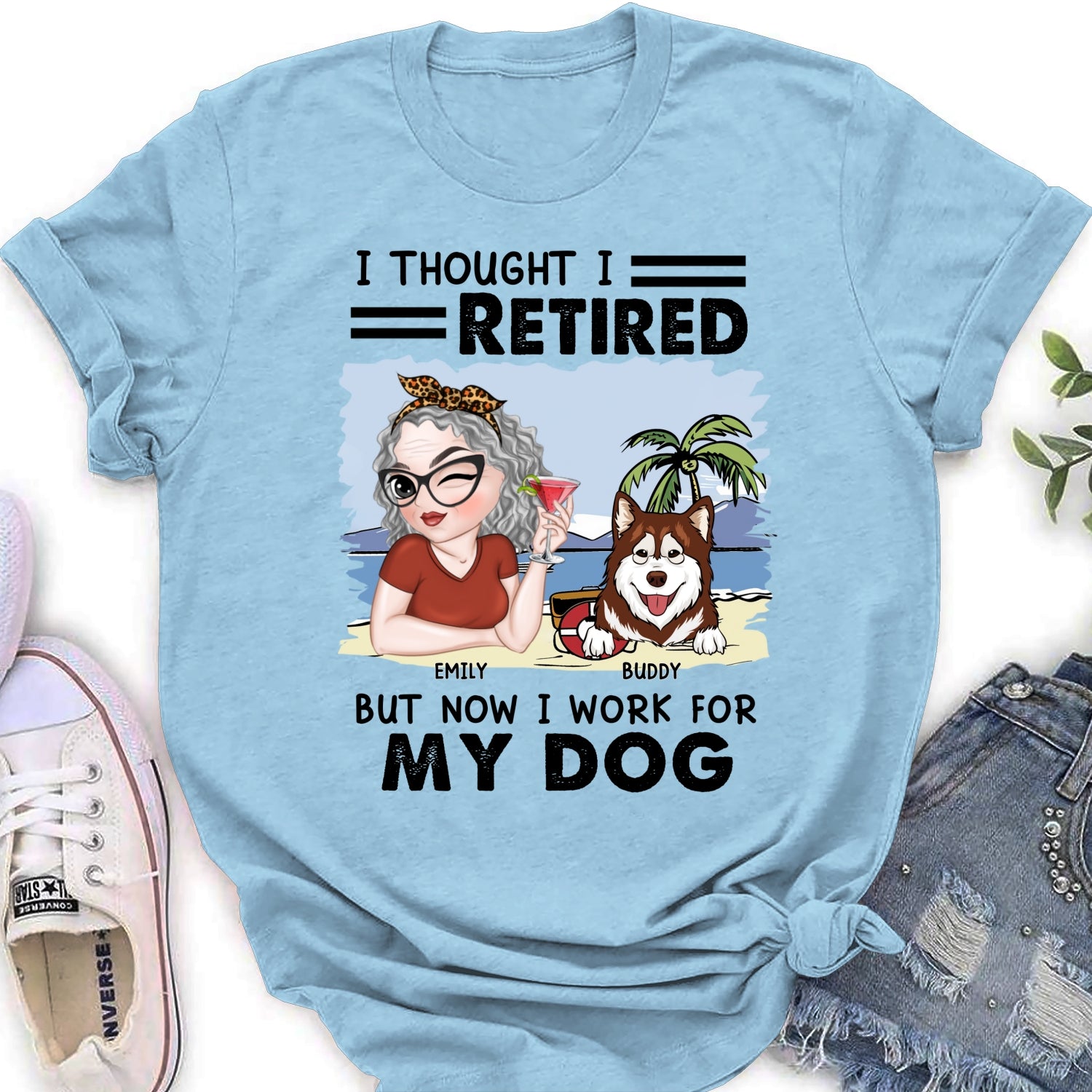 Customizable Personalized Women's T-Shirt for Dog Lovers