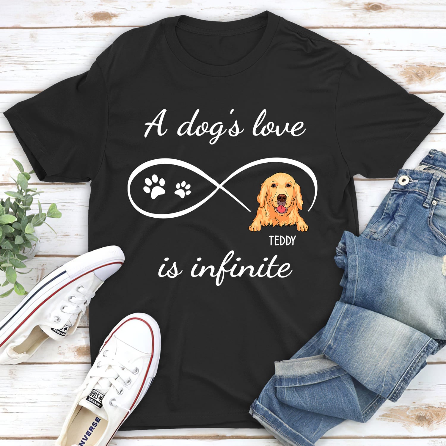 Dog's Infinite Love 2 - Customizable Unisex Personalized T - shirt for Pet Lovers
