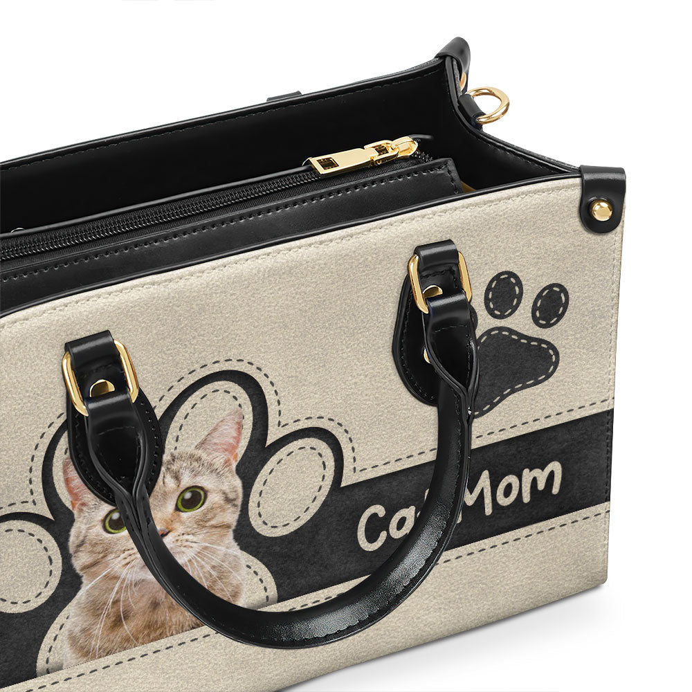 Fur Mom Elegant - Personalized Custom Leather Handbag for Pet Lovers