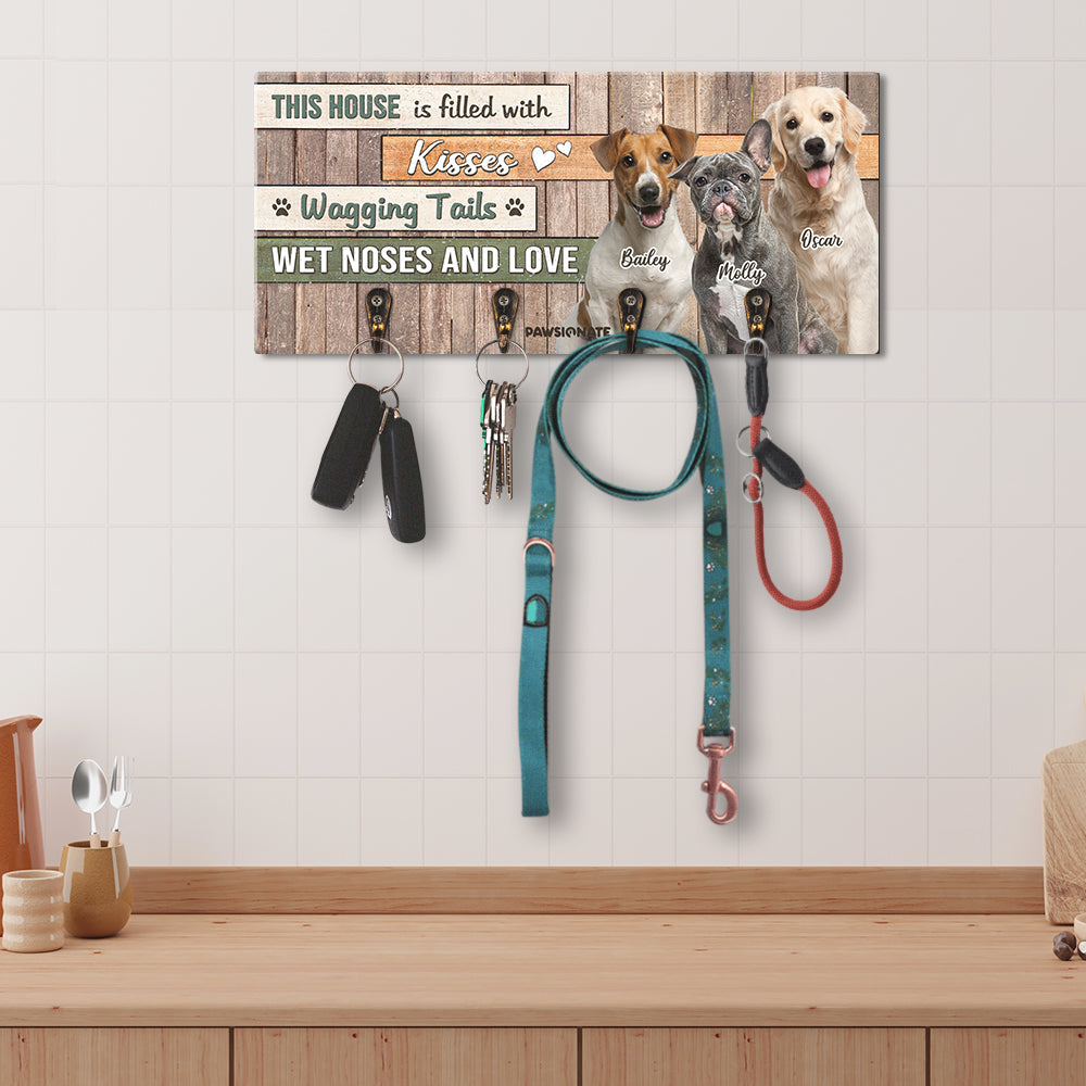This House - Customizable Personalized Wooden Key Holder for Pet Lovers
