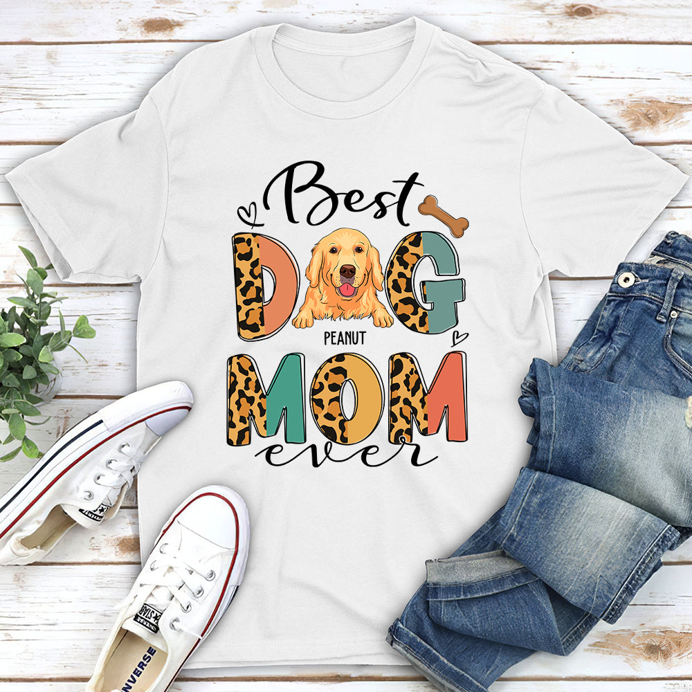 Personalized Custom Unisex Dog Mom Pattern T-shirt - Ideal Gift for Pet Lovers