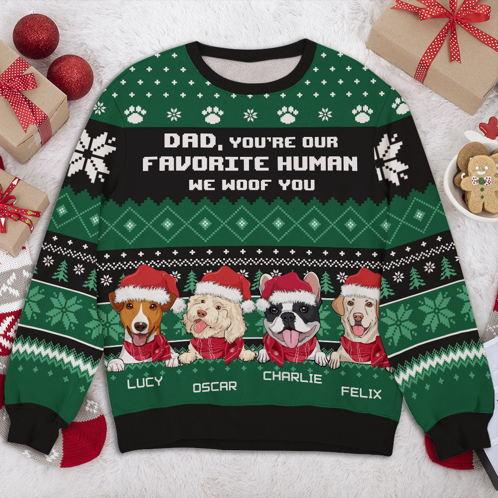 Personalized Custom All-Over-Print 'My Favorite Human' Sweatshirt - Ideal Gift for Pet Lovers
