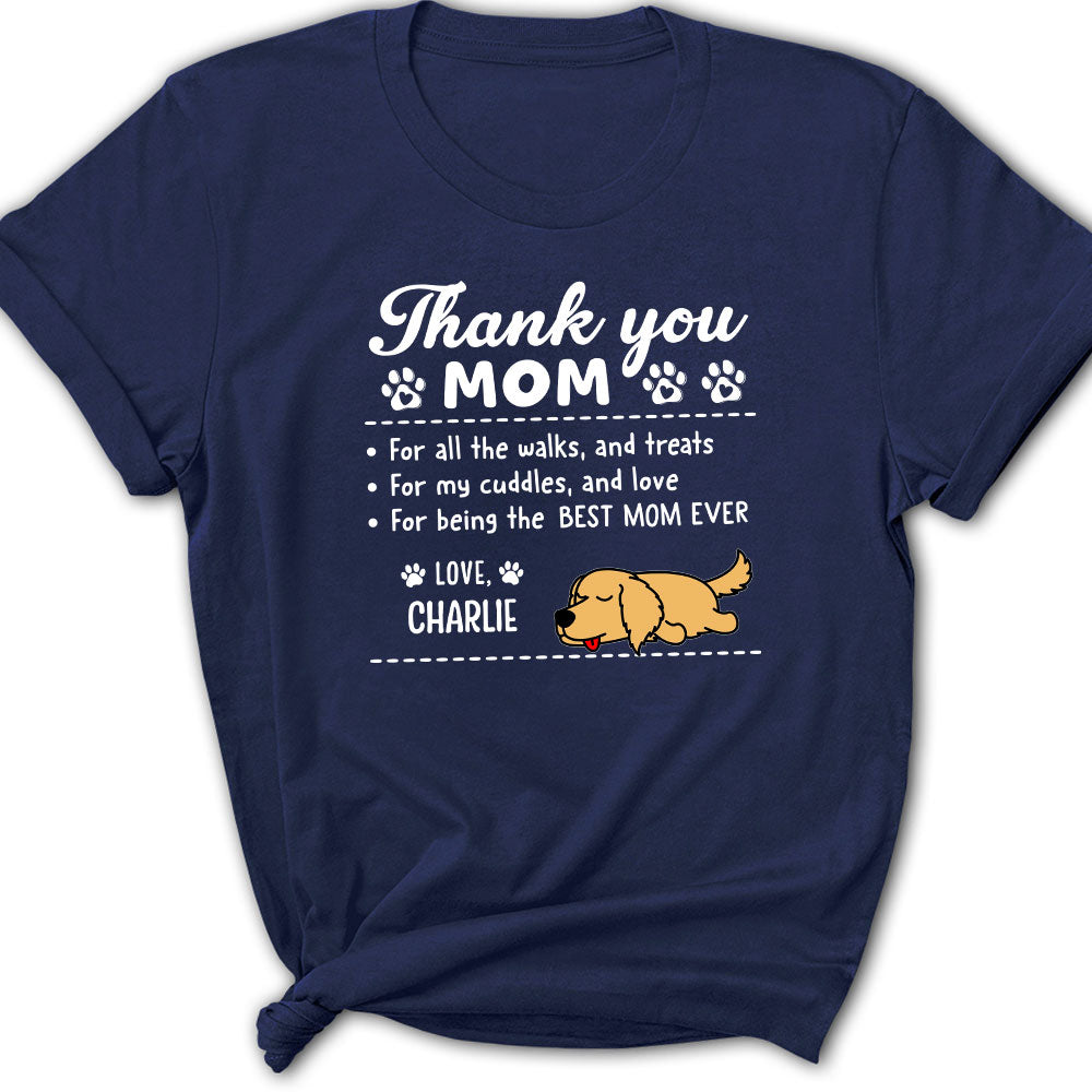 Personalized 'Thanks Mom' Custom Women's T-shirt - Ideal for Pet Lovers
