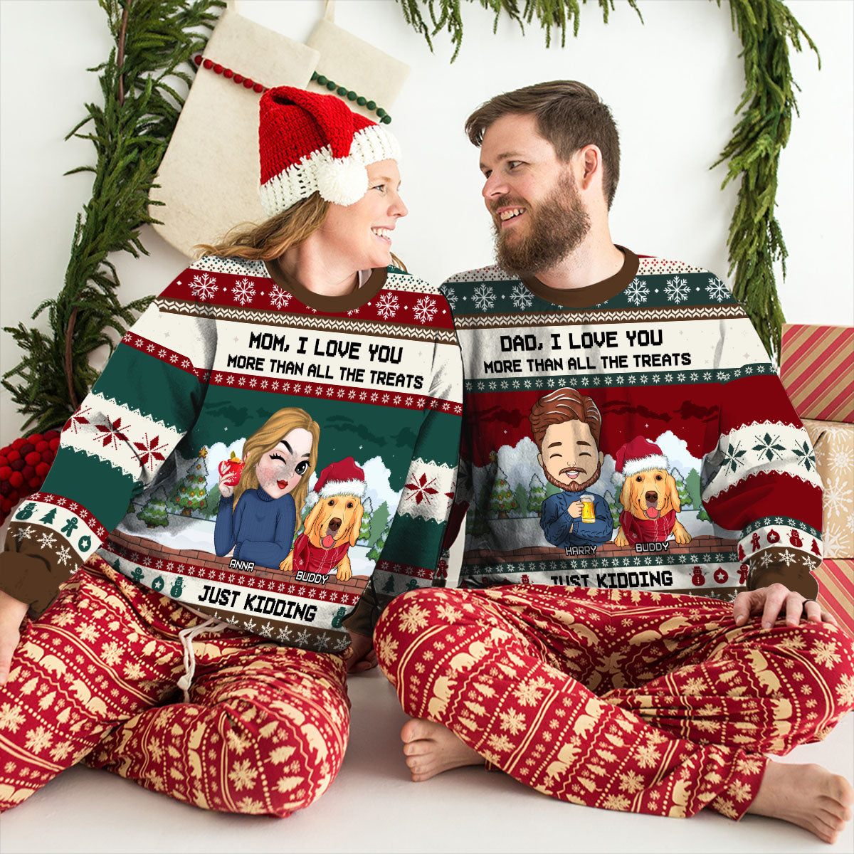 Just Kidding - Customizable All-Over Print Personalized Sweatshirt for Pet Lovers