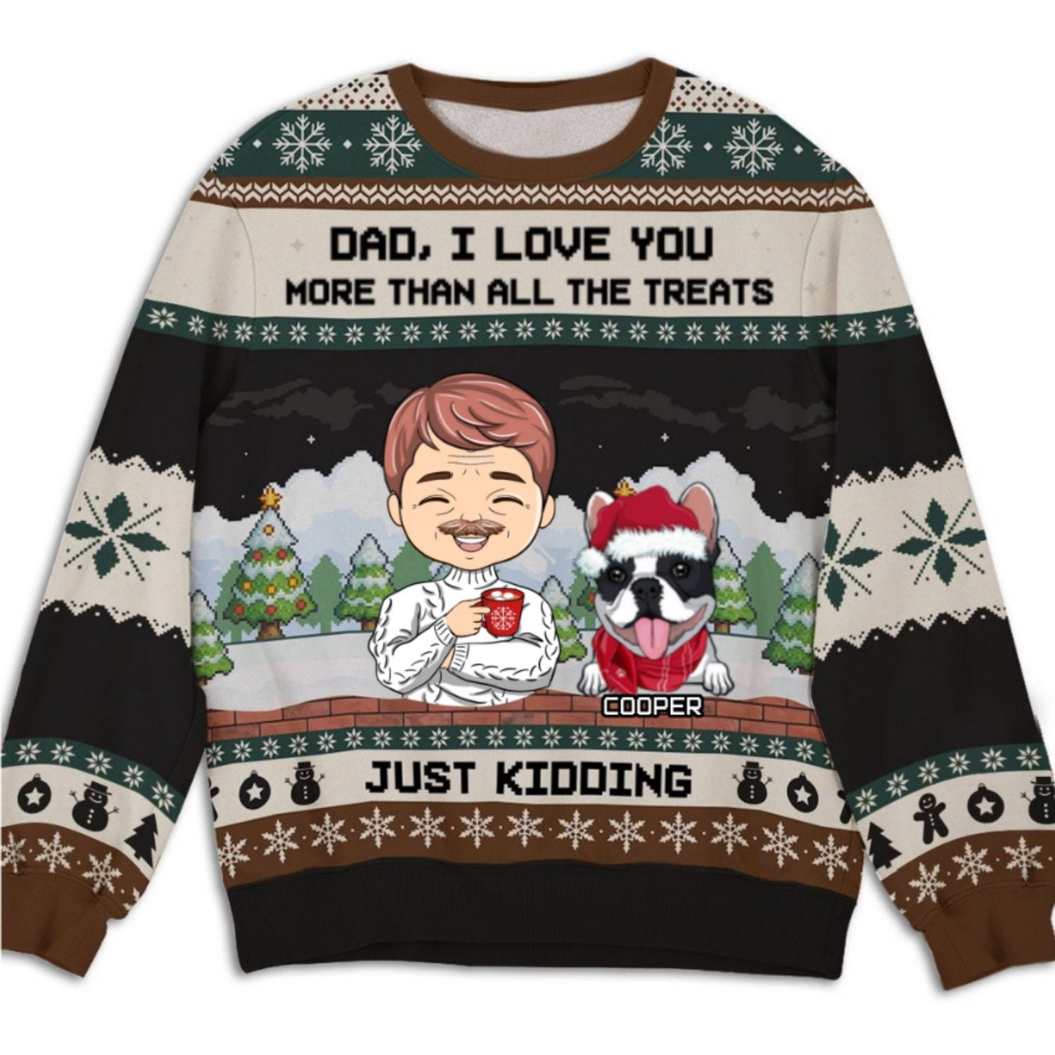 Just Kidding - Customizable All-Over Print Personalized Sweatshirt for Pet Lovers