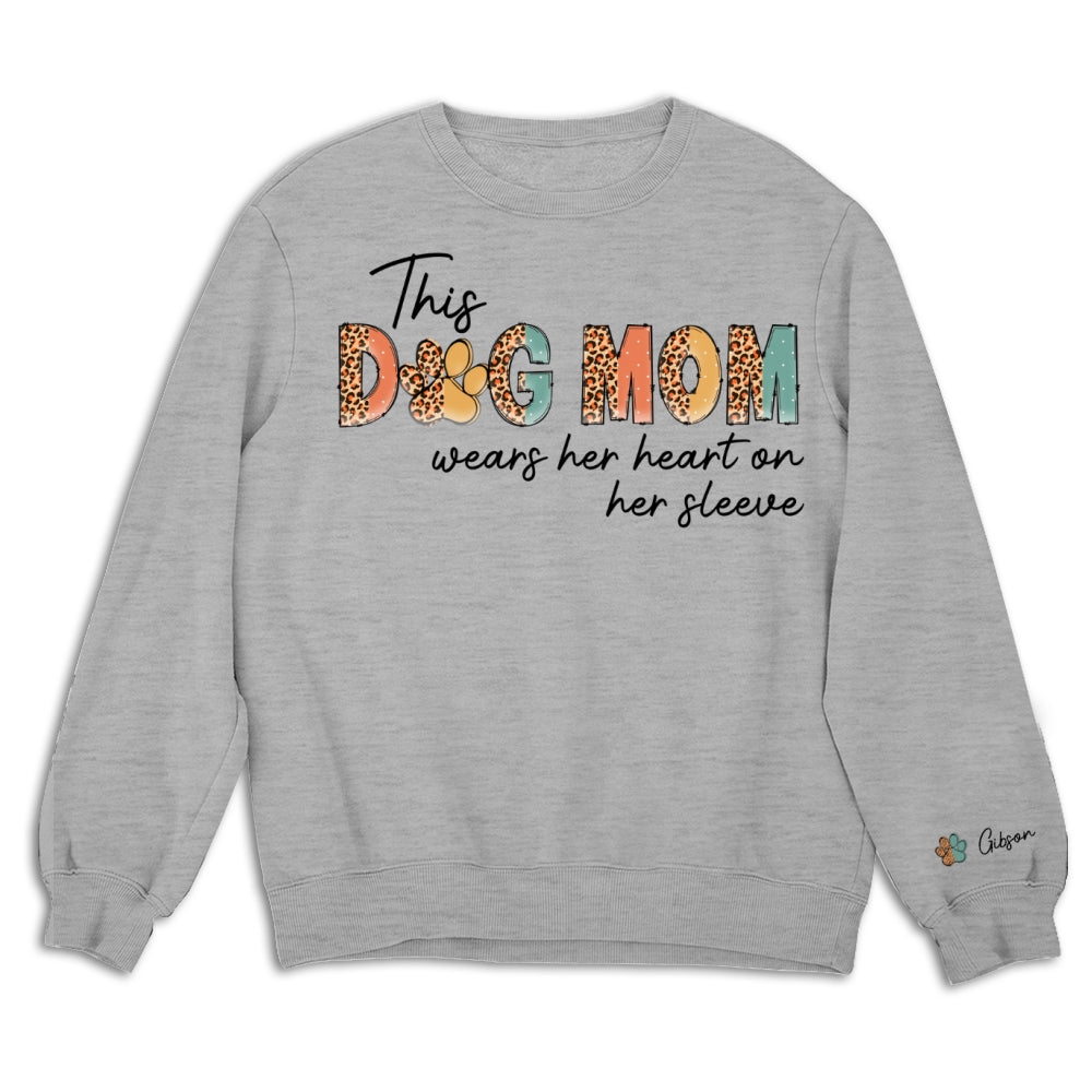 Personalized Dog Mom Heart Custom Sweatshirt - Ideal Gift