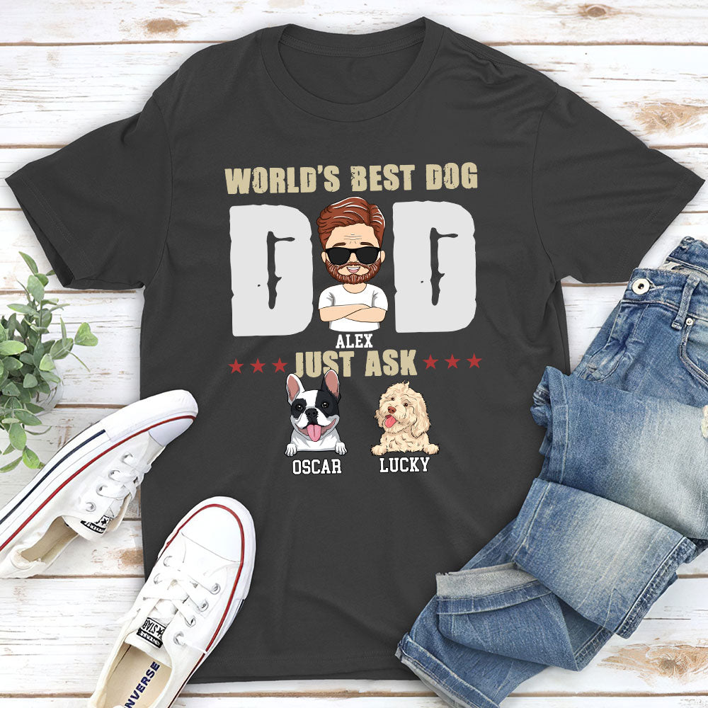 Customizable World's Best Dog Dad Unisex T-shirt - Ideal Gift for Pet Lovers