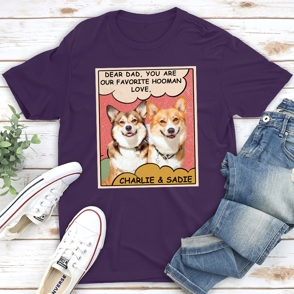 Personalized Custom Unisex T-shirt: My Favorite Hooman Photo - Ideal Gift for Pet Lovers