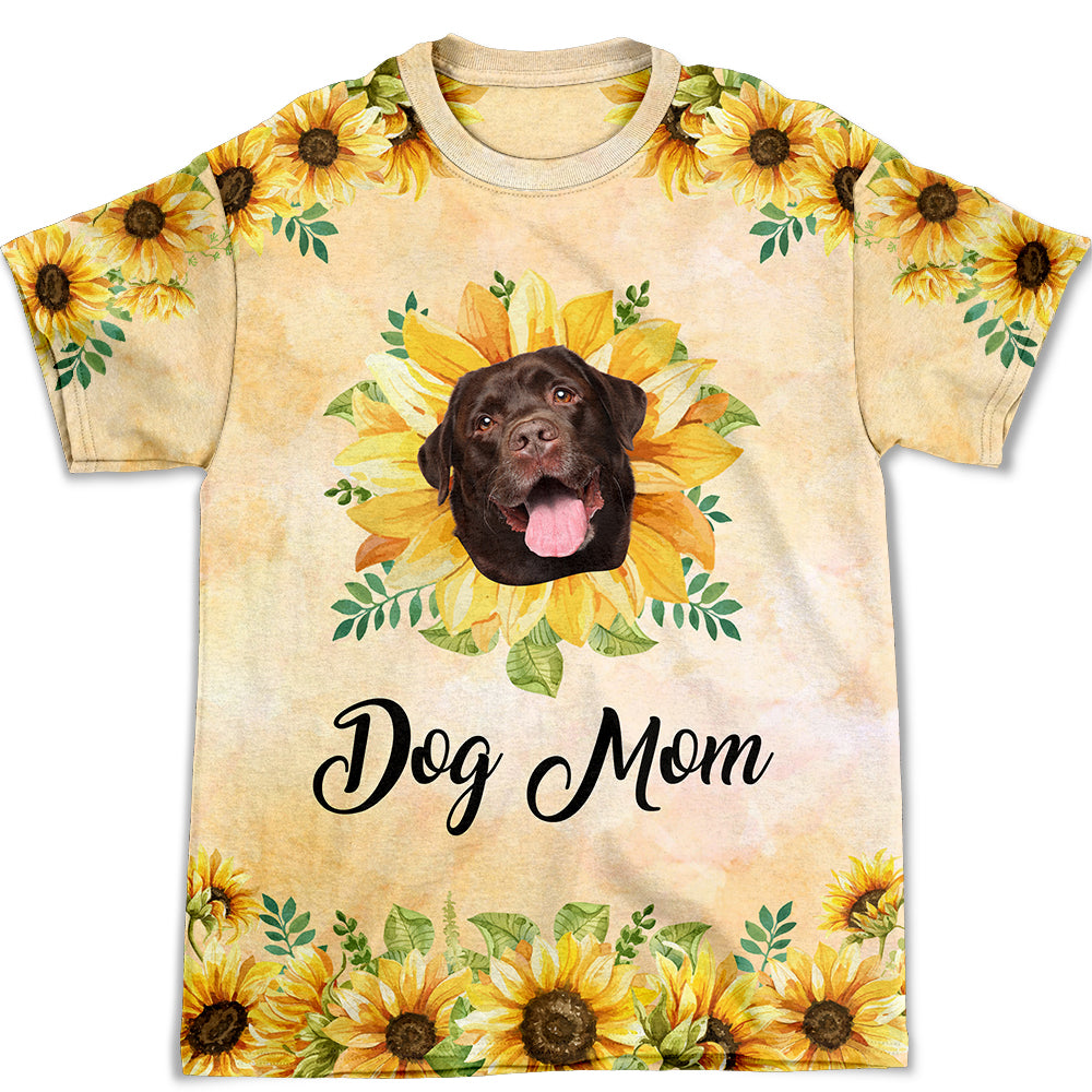 Personalized Dog Sunflower All-over-print Custom Photo T-shirt