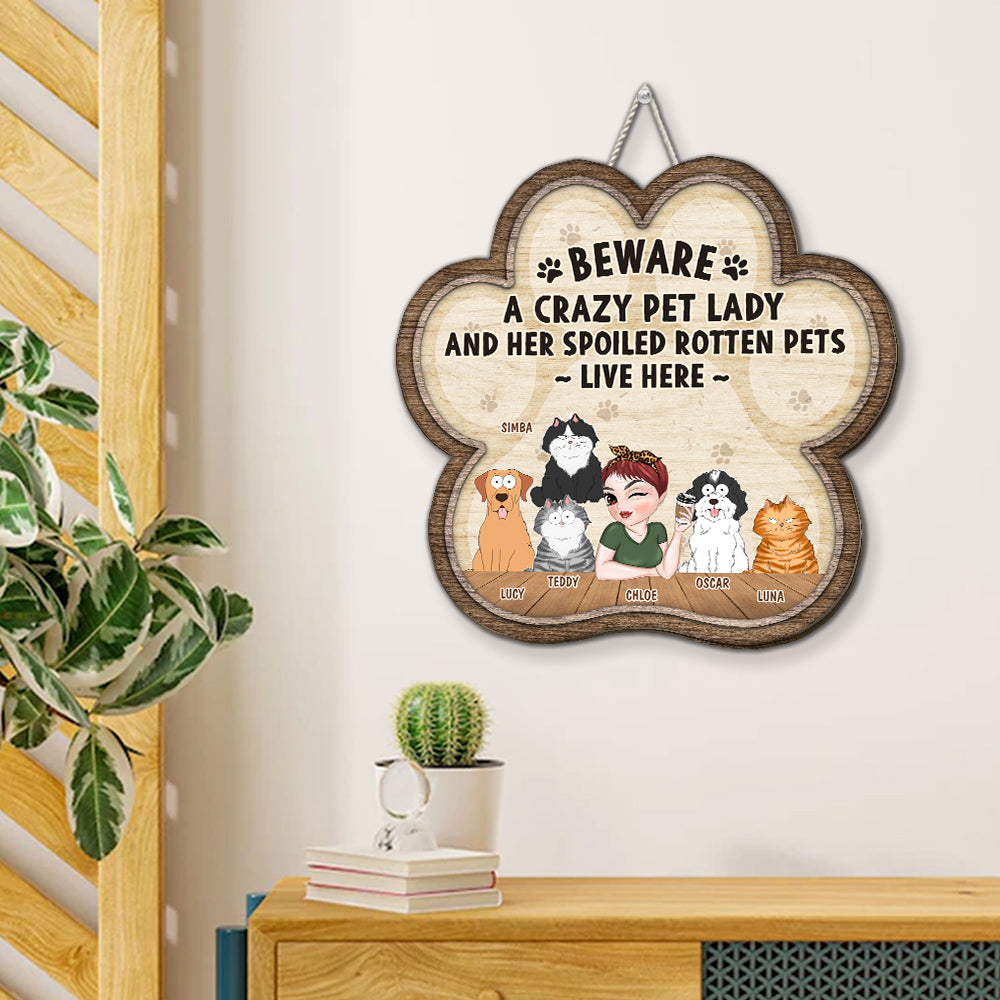 Personalized Custom Wood Sign: A Crazy Dog & Dog Lady's Dream Decor