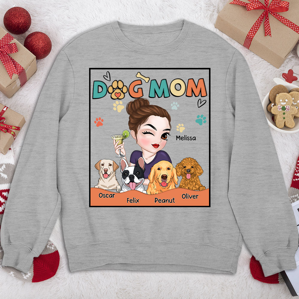 Customizable and Adorable Dog Mom Personalized Sweatshirt