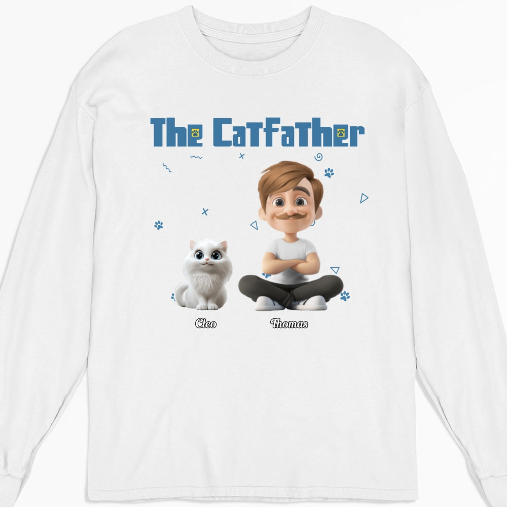 The Catfather - Personalized Custom Long Sleeve Pet Lover T-Shirt
