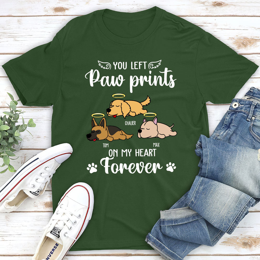 You Left Paw Prints - Customizable Unisex Personalized T - shirt for Pet Lovers