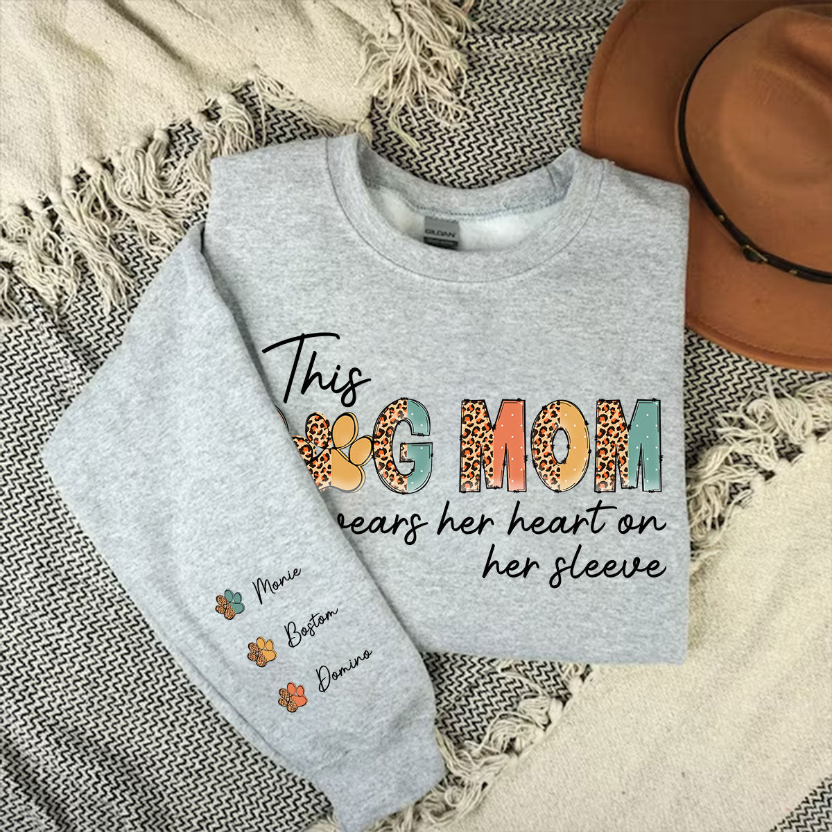 Personalized Dog Mom Heart Custom Sweatshirt - Ideal Gift