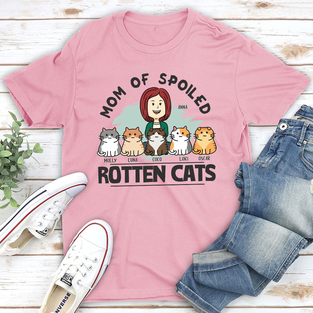 Personalized Unisex 'Mom Of Spoiled Cats' T-shirt - Ideal Gift for Pet Lovers