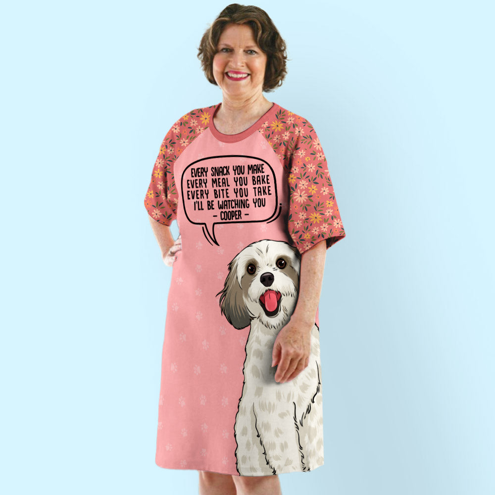 Eye-Catching Personalized 3/4 Sleeve Dog Mom Dress