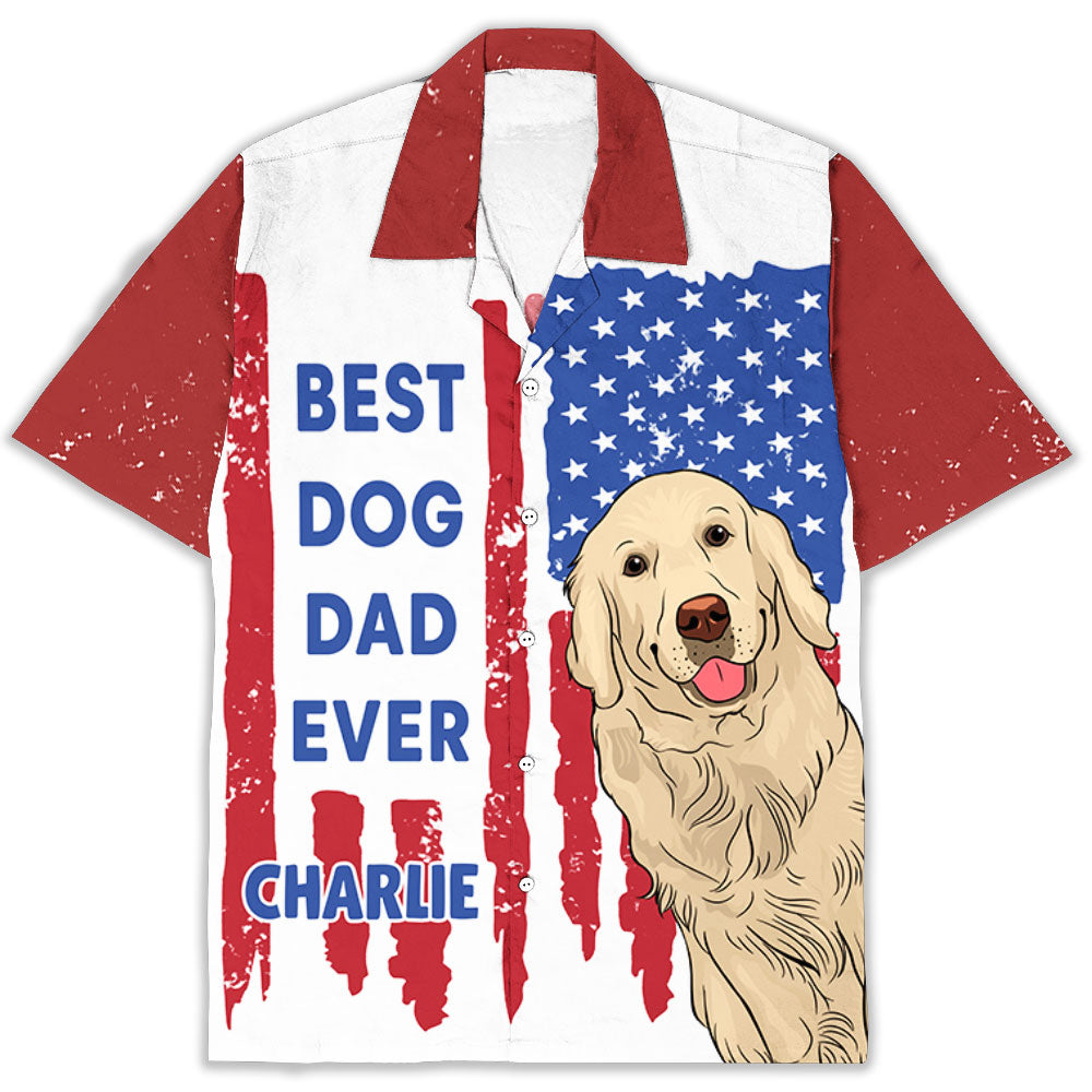 Personalized American Best Dog Dad Hawaiian Shirt - Ideal Gift for Pet Lovers