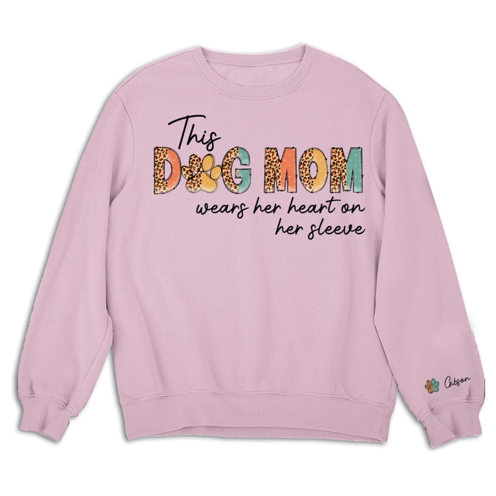 Personalized Dog Mom Heart Custom Sweatshirt - Ideal Gift