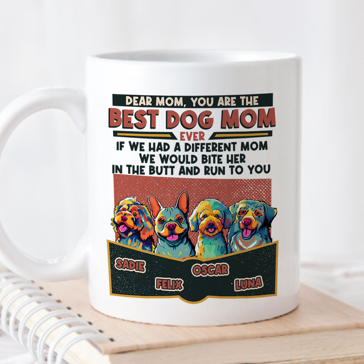 Best Dog Ever PopArt Personalized Custom Coffee Mug - Ideal Gift for Pet Lovers