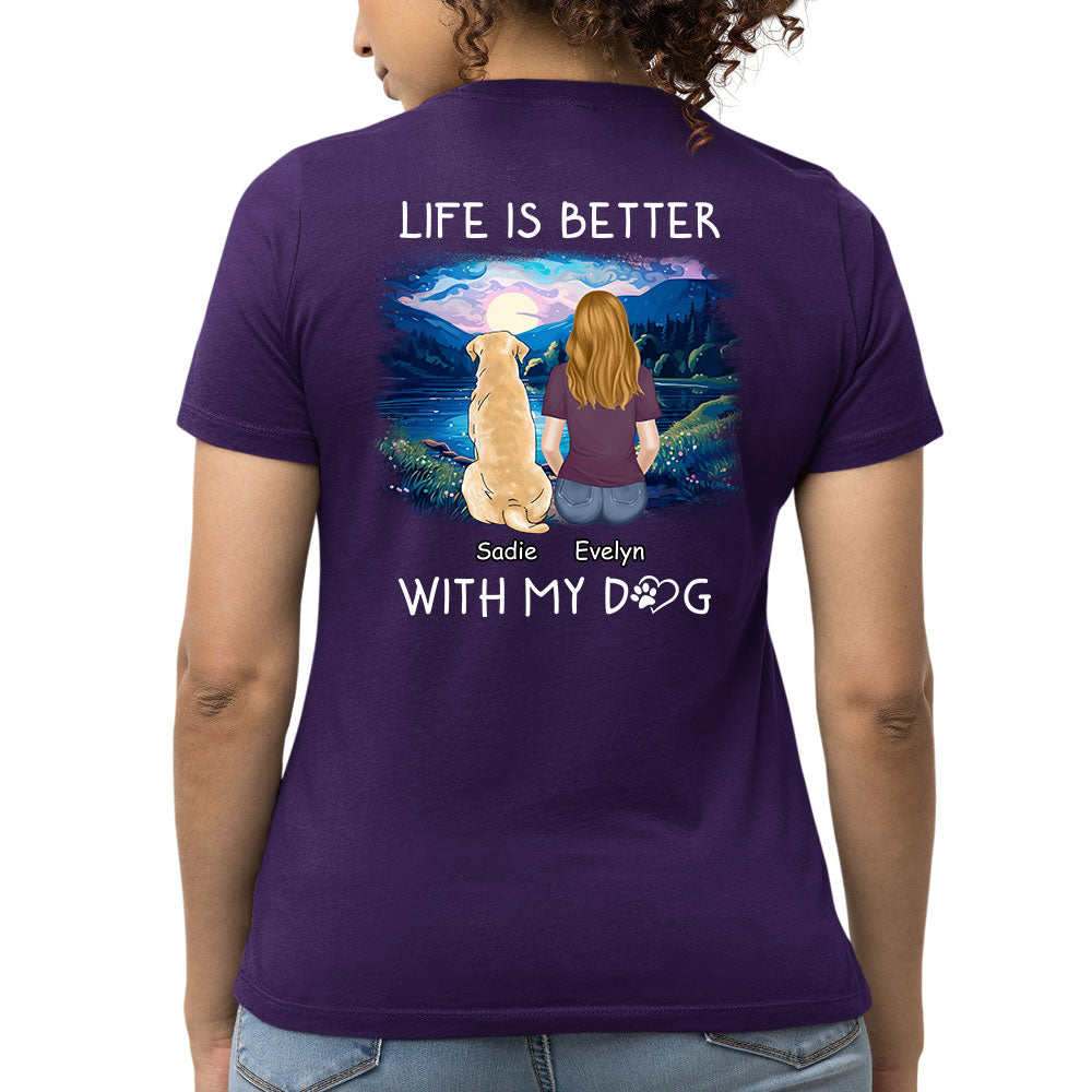 Better With Pets - Customizable Personalized Women's Pet Lover T-shirt