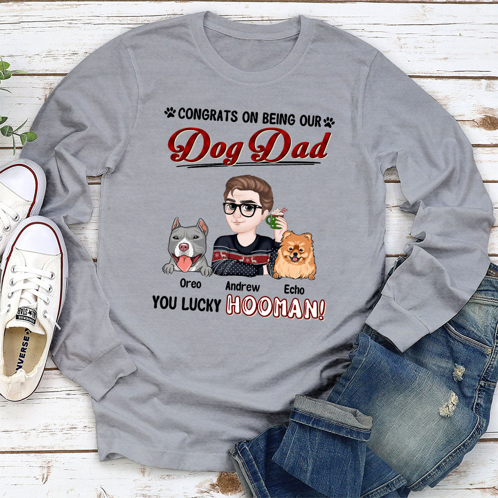 Lucky Dog Parents - Personalized Custom Long Sleeve T - Shirt