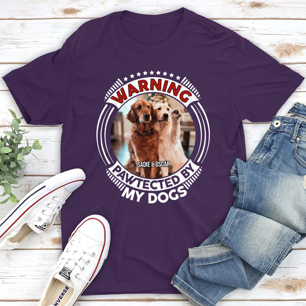 Custom Personalized 'Pawtected By My Dog' Unisex Photo T-shirt - Ideal for Pet Lovers