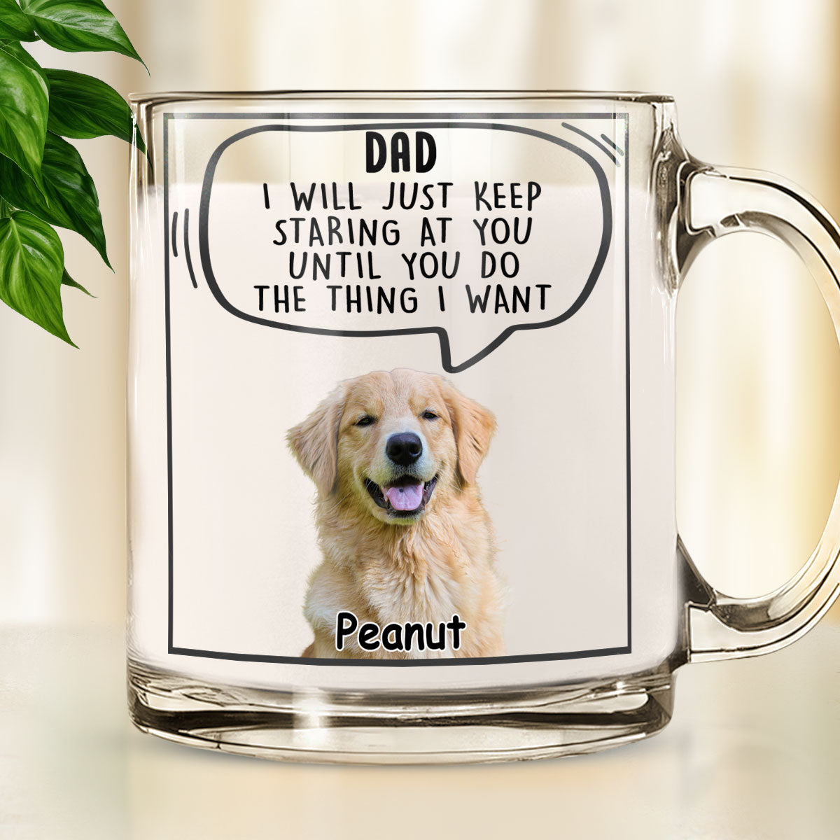 Personalized Custom Glass Mug: 'I'll Keep Staring At You' Photo Mug