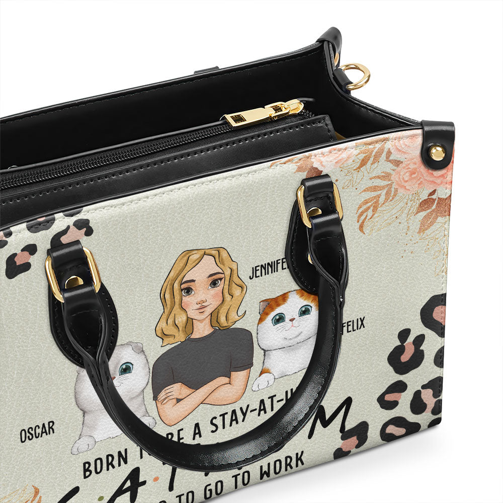 Stay At Home - Customizable Personalized Leather Handbag for Fur Baby Lovers