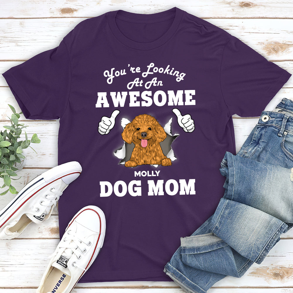 Personalized 'Looking At Dad' Unisex T-shirt - Ideal Gift for Pet Lovers