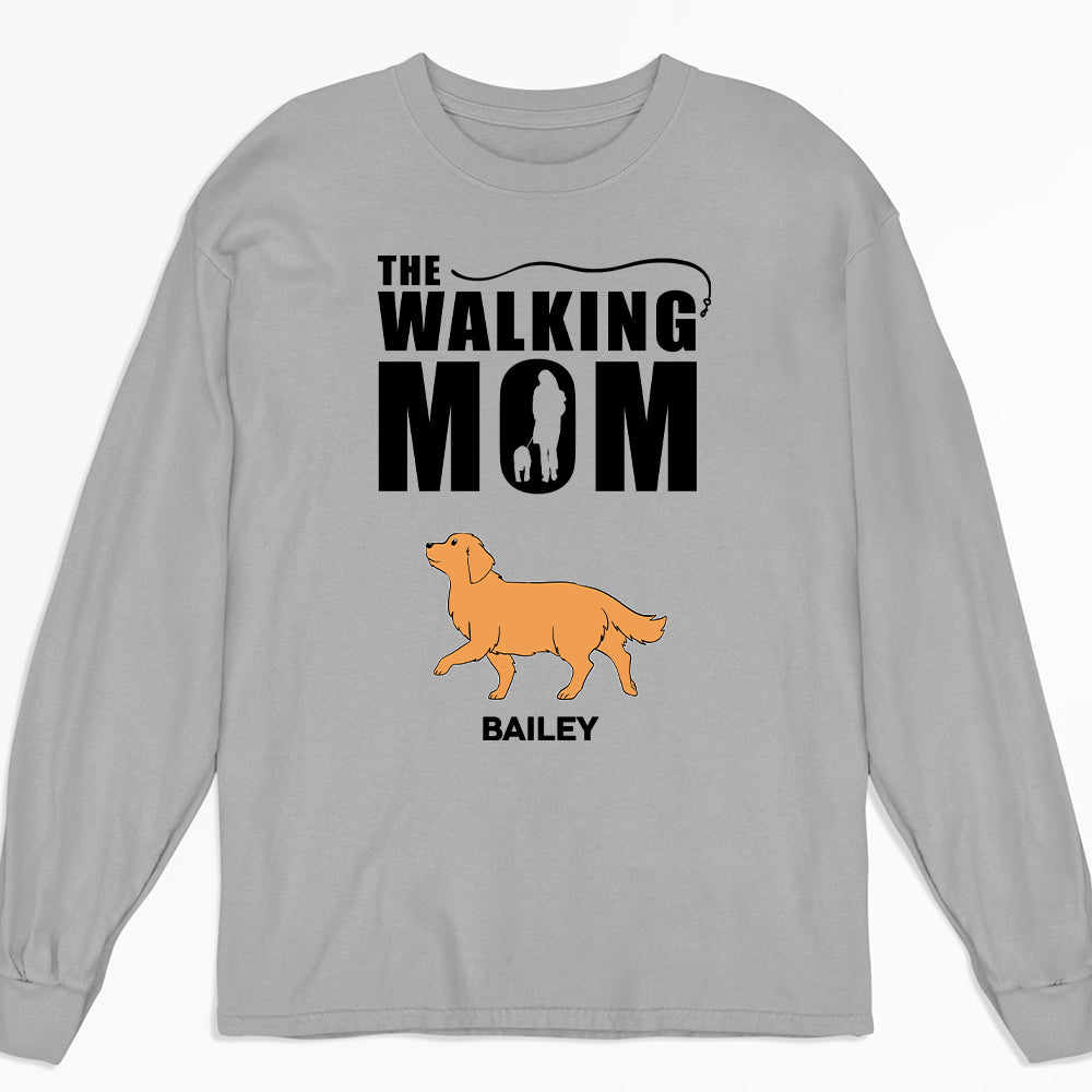 The Walking Dad 2 - Customizable Personalized Long Sleeve T-shirt for Pet Lovers