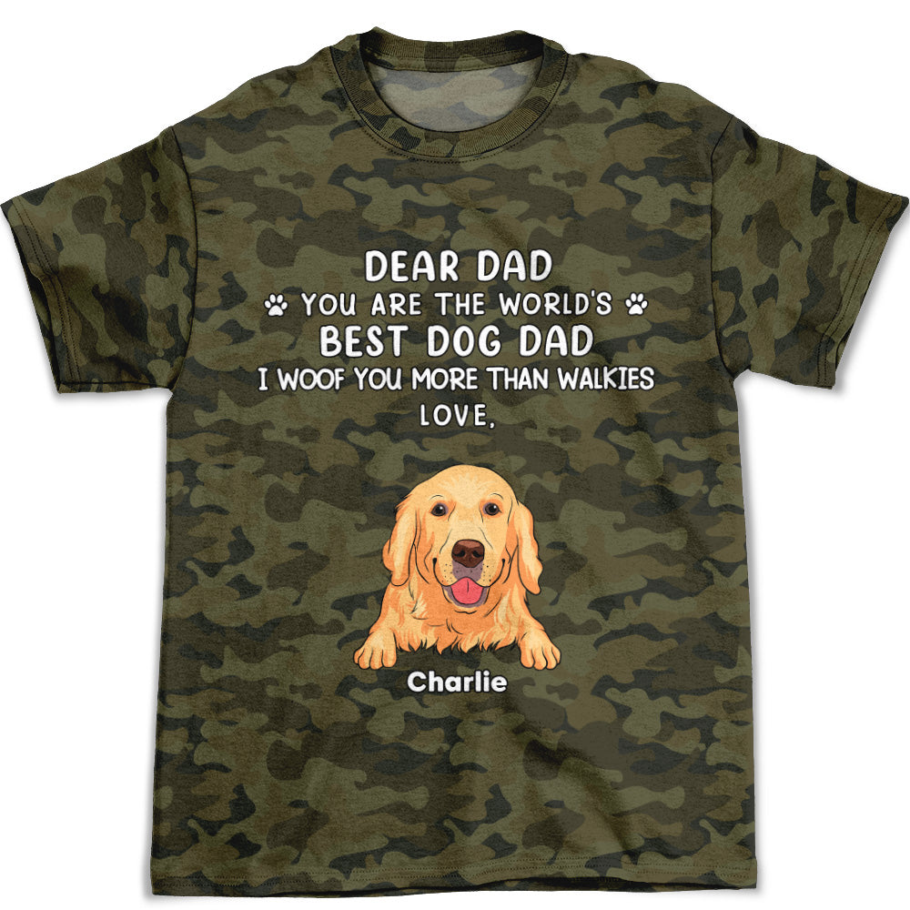 World's Finest Personalized All-over-print Dog Dad T-shirt