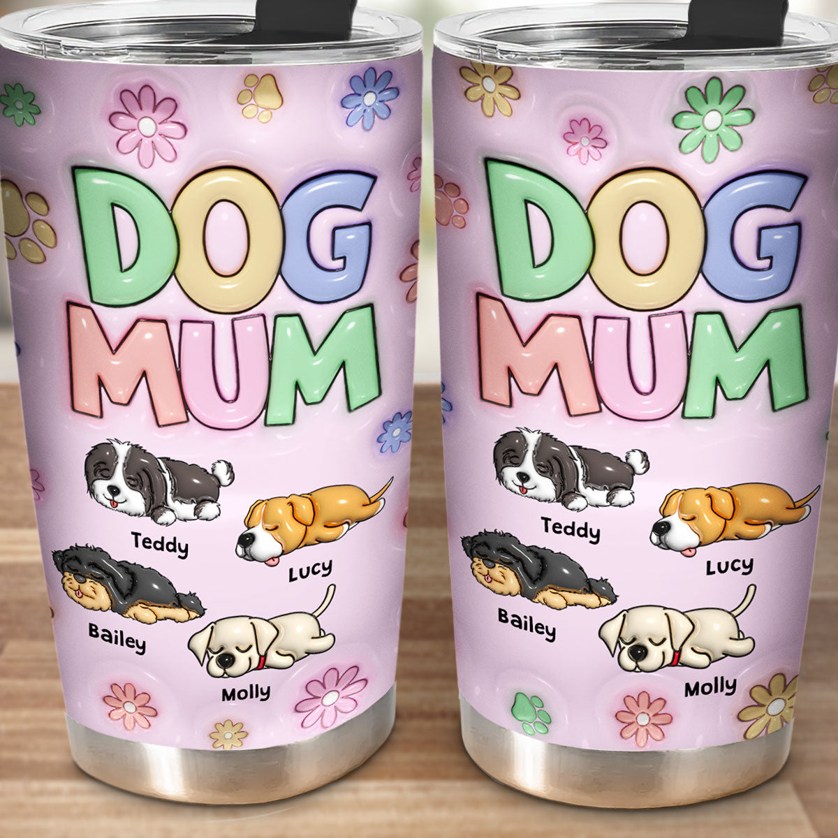 Best Fur Mom Ever - Personalized 3D Inflated Effect Custom Tumbler for All Occasions