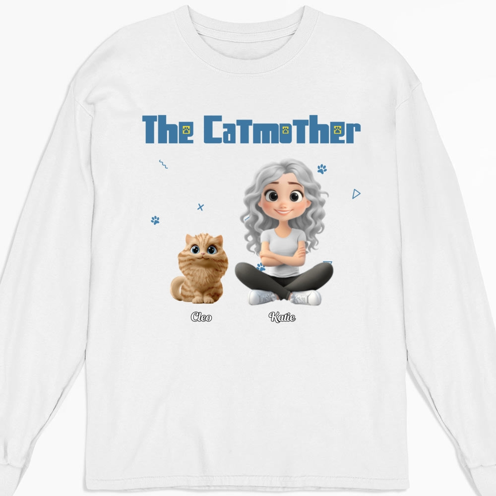 I Am The Catmother - Personalized Custom Long Sleeve Pet Lover T-Shirt