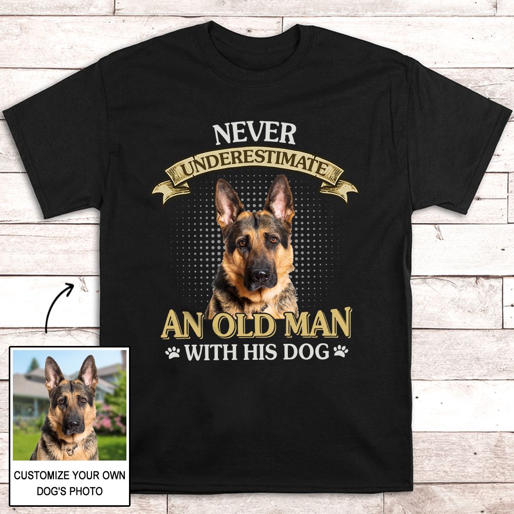 Personalized Unisex T-shirt: A Great Gift for Pet Lovers - Never Underestimate Old Man Design