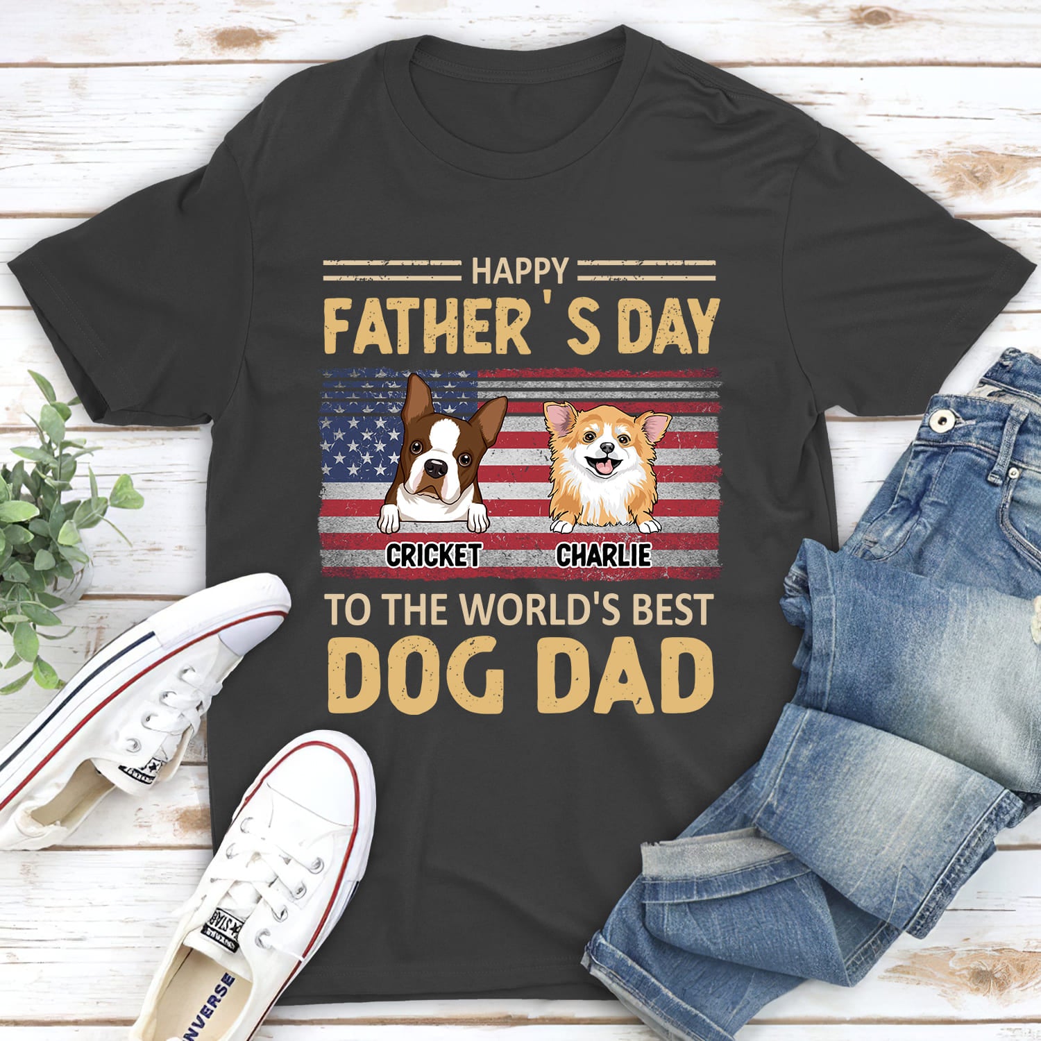 Best Gift: Personalized Custom Unisex T-shirt for World's Best Dog Dad
