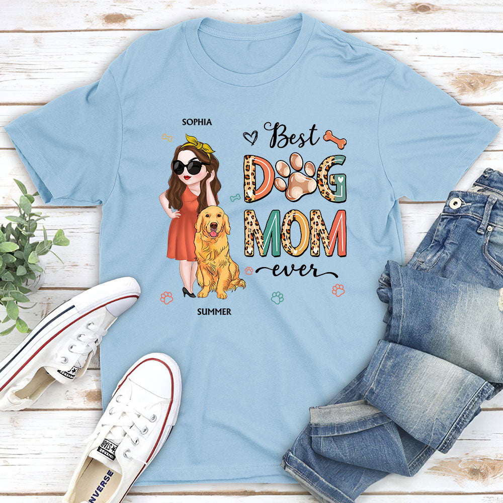 Top - Rated Personalized Custom Unisex 'Best Dog Mom Ever' T - shirt
