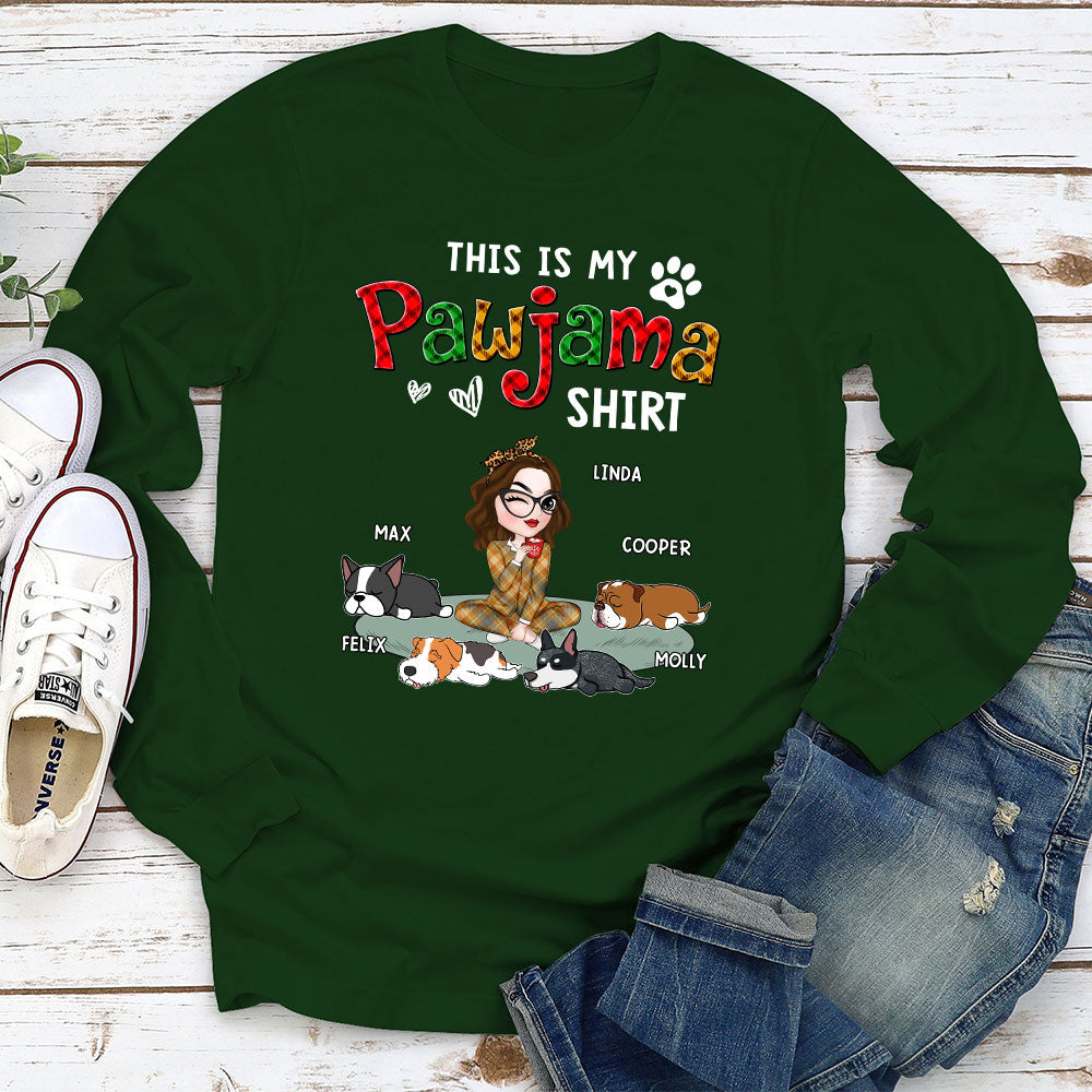 Pawjama Shirt Version 3 - Customizable Personalized Long Sleeve T - Shirt for Pet Lovers